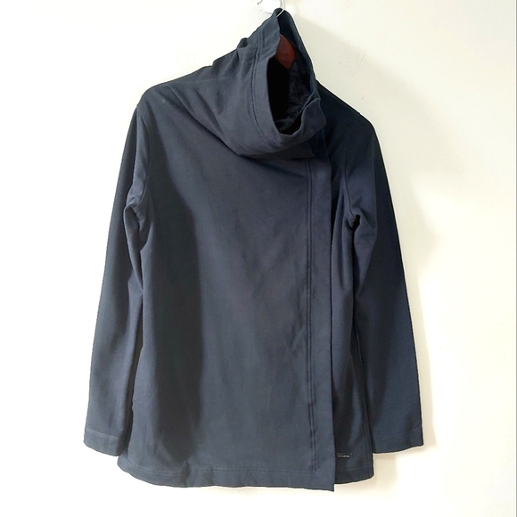 Lululemon Drapey Cowl Neck Snap Button Sweater Size 8 High Neck Wrap Cardigan - Picture 2 of 14